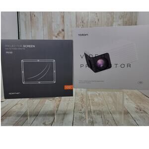 Yoton Mini Projector w/WiFi and Bluetooth 1080P Supported w/Projector Screen